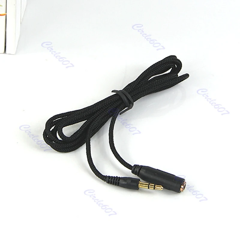 

OOTDTY 1.5M 5Ft 3.5mm Male to Female Audio Stereo Cable Black Earphone Extension Cloth