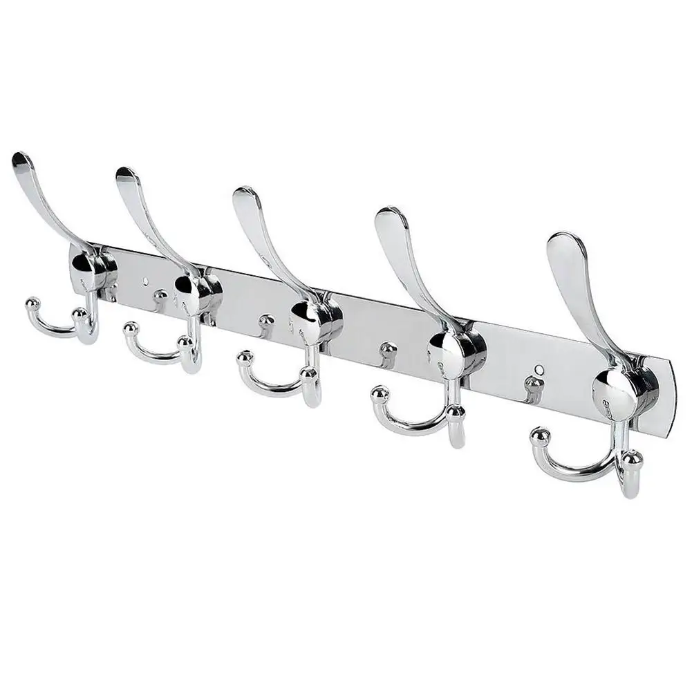 

Stainless Steel 5 Hooks Wall Mount Coat Hook Towel Coat Hat Door Hanger Rack