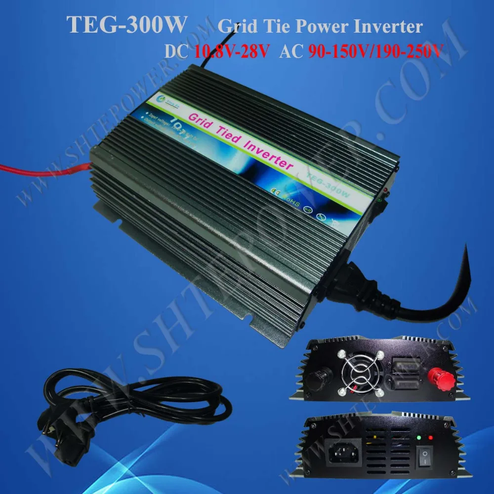 

300W Grid Tie Solar Inverter, Micro Inverter DC 12V 24V to AC 220V/230V/240V 10.8-28V Input