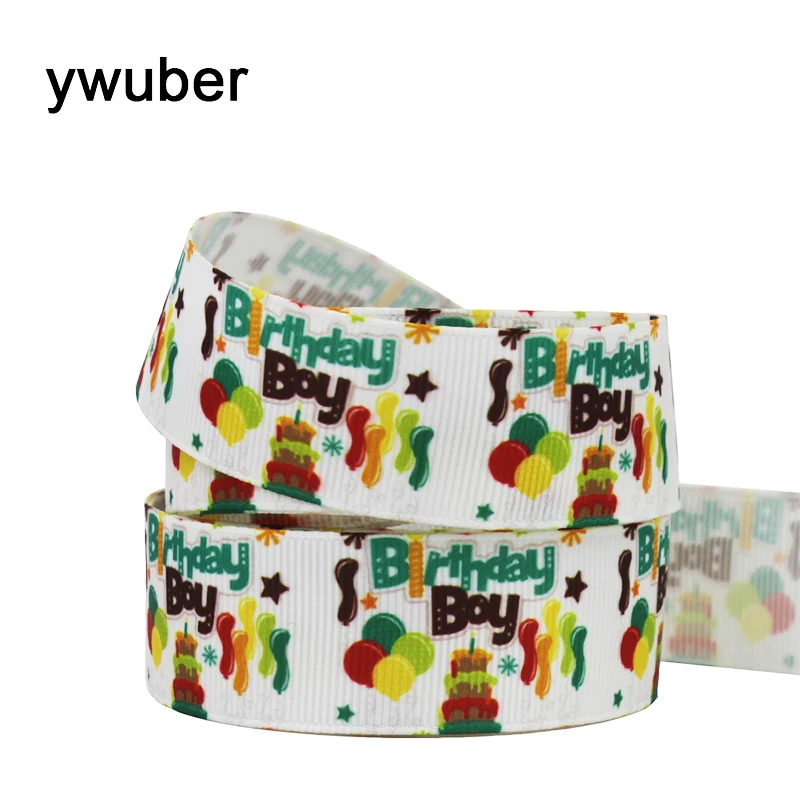 

IuBuFiGo 10 ярдов 1 "(25 мм) Мальчик день рождения печатных Grosgrain ленты и лук волос мультфильм ленты Атлас DIY ручной работы 1532