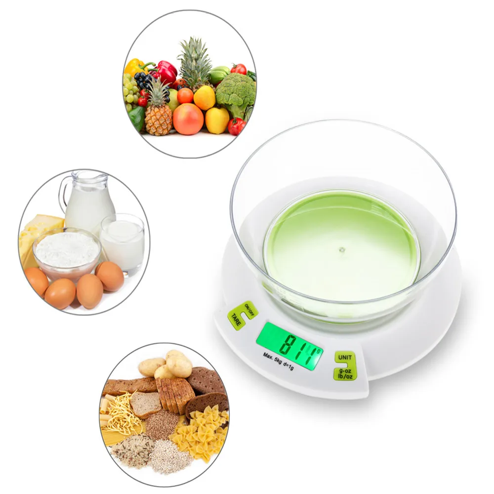 Accurate Digital Scale 5KG/1G Household Kitchen Cooking Food Diet Grams