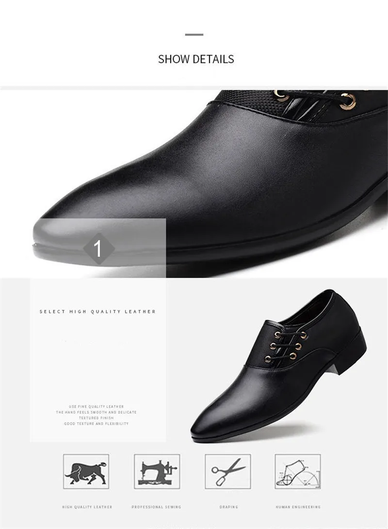 Tanie 2022 włoskie męskie skórzane buty duże rozmiary ekskluzywna sklep