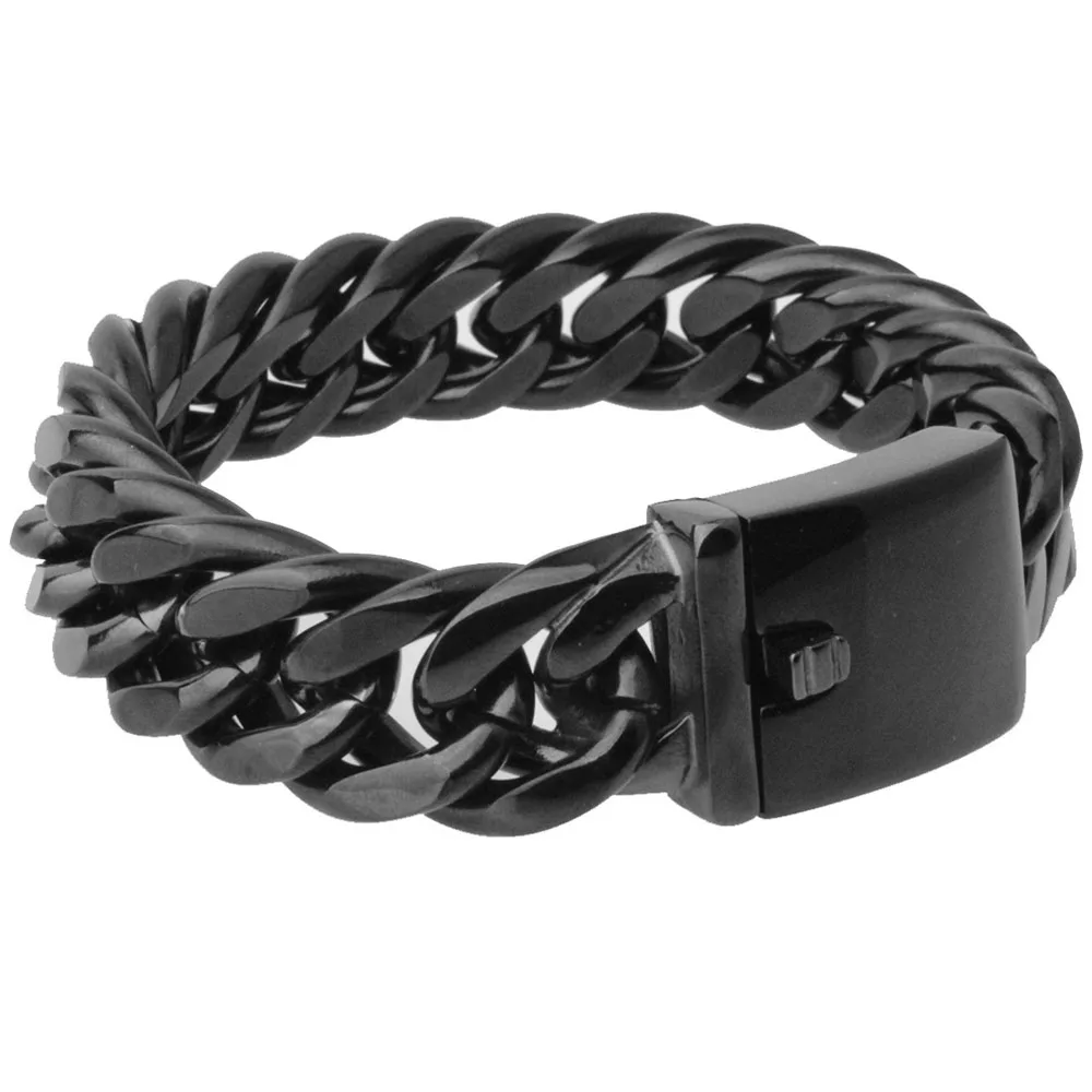 Мужской браслет в стиле хип хоп из нержавеющей стали 17 мм 22 см|men jewelry|boys wristbandchain