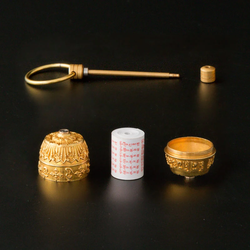 Мини Тибетский палец Будда Молитвенное Колесо медный материал 1134 раз мантра Ом