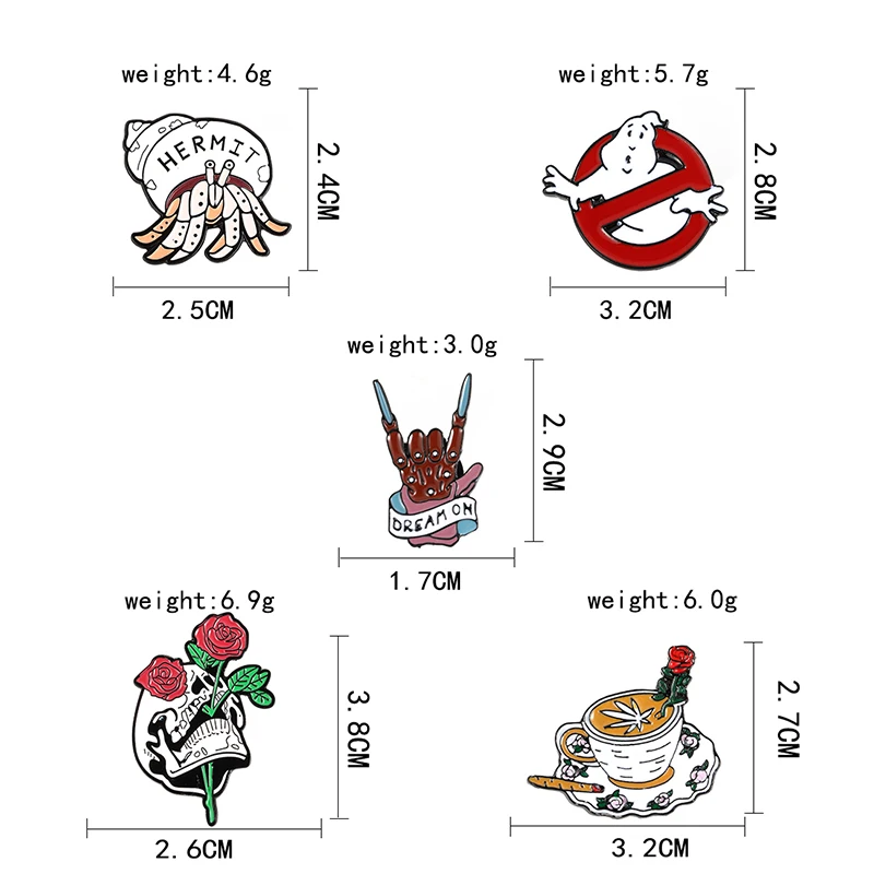 В стиле «панк» из эмали штырь рок-н-мечта и Кофе призрак розово-отшельник вилка для краба брошь в виде интересной значок из джинсовой ткани украшения для футболки для отправьте друзьям