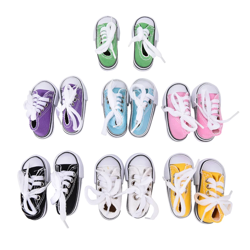 

1Pair Hot Seller 7.5cm Canvas Shoes For BJD Doll Toy Mini Doll Shoes For Sharon Doll Boots Doll Accessories 7 Colors