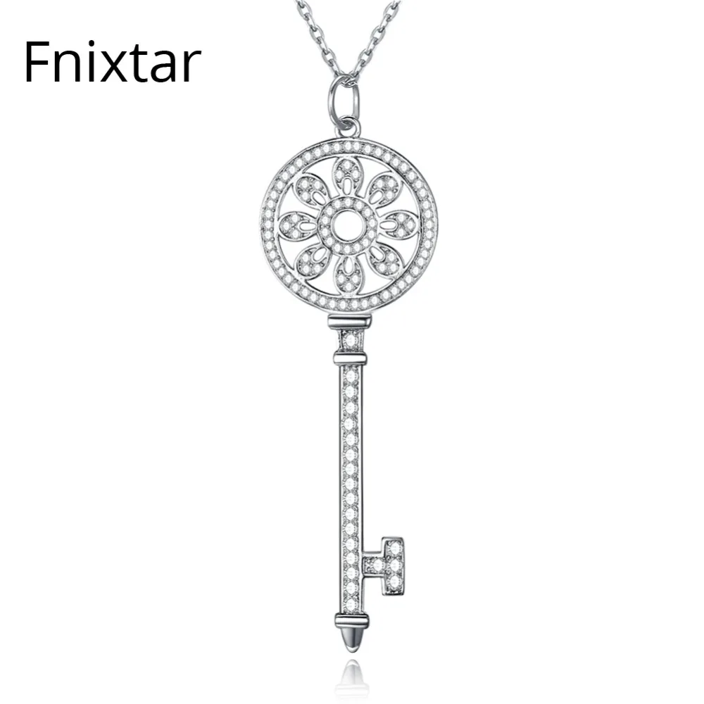 

Fnixtar New Fashion 100% 925 Sterling Silver Key Pendants Necklaces for Women Jewelry Brand Luxury Birthday Fine Jewelry Gift
