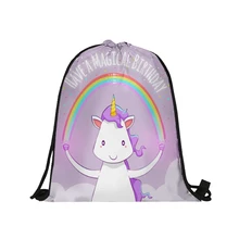 Розовый Единорог Softback рюкзак для мальчиков и девочек 3D Оксфорд тканевый кисет спрос среди детей Подарки для дня рождения украшения