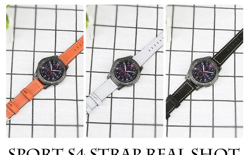 20 мм/22 мм кожаный ремешок для SAMSUNG Galaxy watch 46 мм 42 мм серии Sport S4/gear S2 classic gear S3 Смарт-часы ремешки для часов