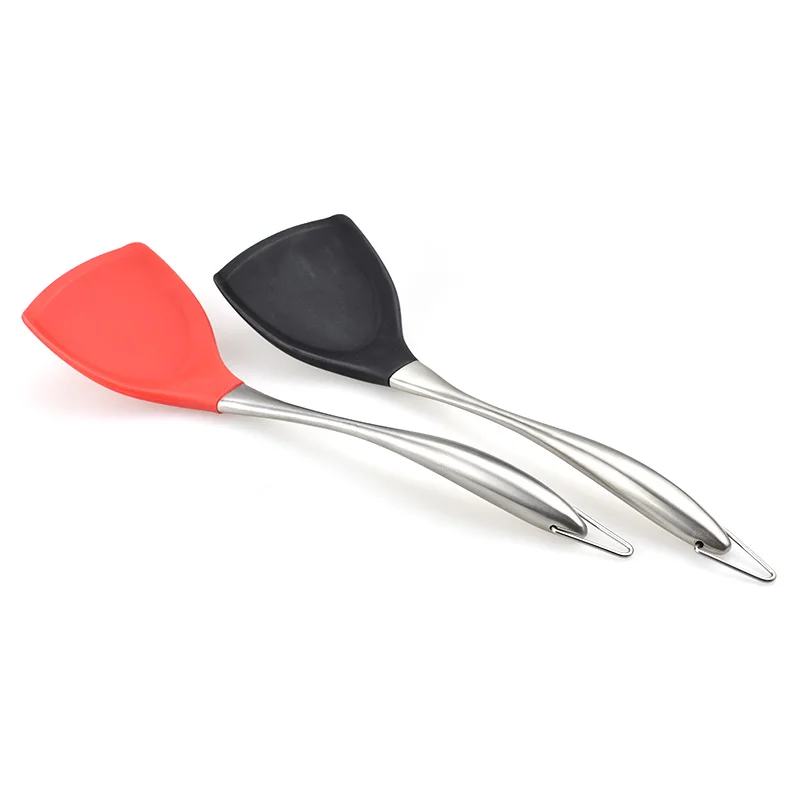 

Non-Stick Silicone Cooking Spatula Stainless Steel Handle Wok Shovel Flexible Silicone Pancake Turner Kitchen Cooking Utensils