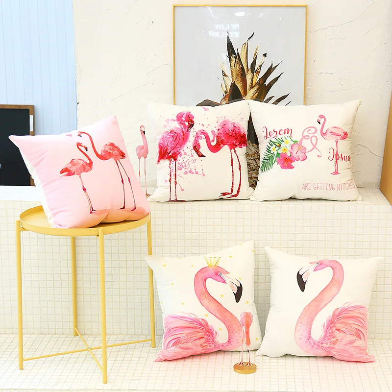 Wedding Decorations Flamingo Cushion Pillow Case Flamingo Party Bedroom Sofa Home Decor Baby Shower Birthday Party Decorations