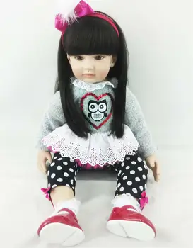 

60cm Silicone Reborn Baby Doll Toys 24inch Vinyl Princess Toddler Adoras Girl Bebes reborn Doll High Quality Birthday Gift