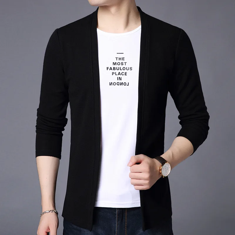 

MRMT 2019 Brand New Men's Jackets Cardigan Pure Color Overcoat for Male Casual Long Sleeved Jacket Outer Wear Clothing Garment