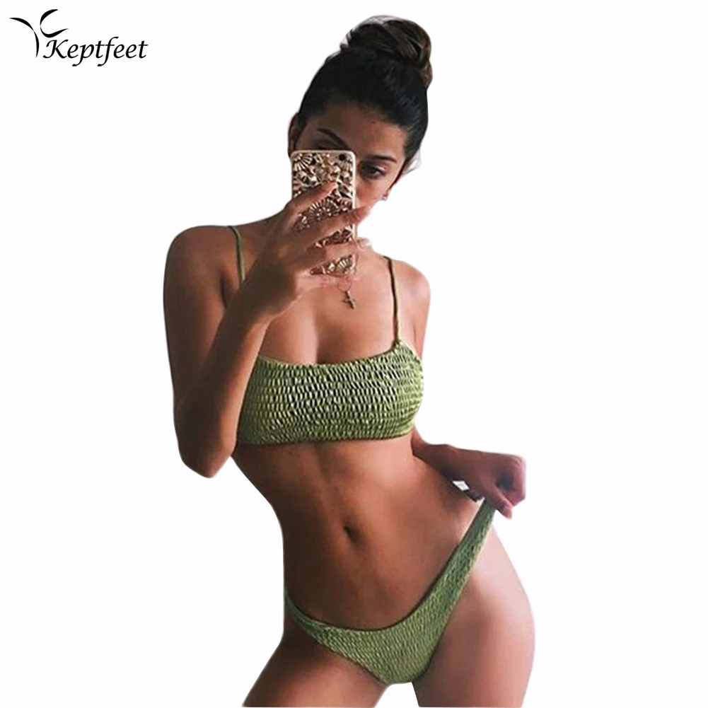 

Brazilian Wrinkle Bikini 2018 Swimsuit Women Swimwear Sexy Thong Bikinis Set Summer Swimming Suit Bathing Suit Beachwear Biquini