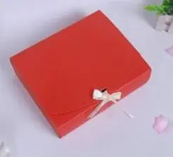 24,5x20x7 см большая розовая, красная, фиолетовая бумажная Подарочная коробка с лентой для свадьбы, дня рождения, праздничная подарочная упаковка, бумажная коробка большого размера - Цвет: Красный