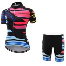 Wolfkei Летняя Новинка г. Для женщин горный велосипед Велосипедная форма сжатия Велосипедный Спорт Майо Ропа Ciclismo УФ-Велоспорт Джерси комплект