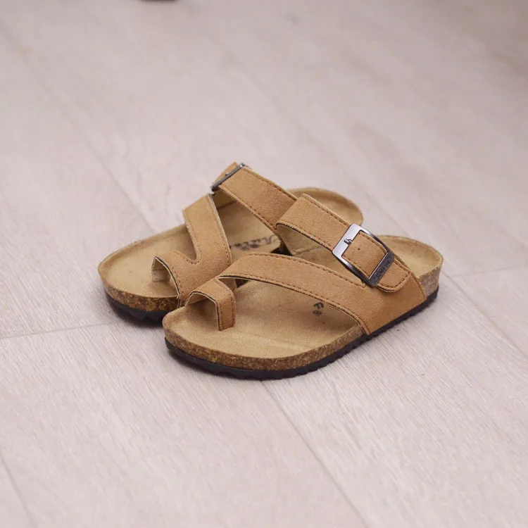 Летняя детская пляжная обувь Kinder Sandalen; спортивные римские сандалии на плоской подошве; обувь с открытым носком; пробковые сандалии