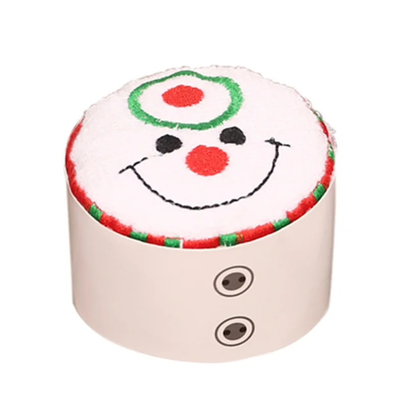 Рождественский Подарочный платок дерево Санта Клаус Рождественский Снеговик белый зеленый красный Милая многослойная Форма полотенце для чашек 30x30 см - Цвет: B