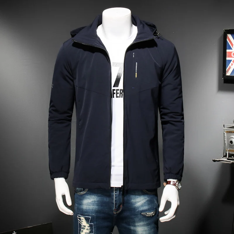 Plus size 8XL 7XL 6XL new winter men's jacket with high quality fabric detachable hat for male's warm coat simple mens coat