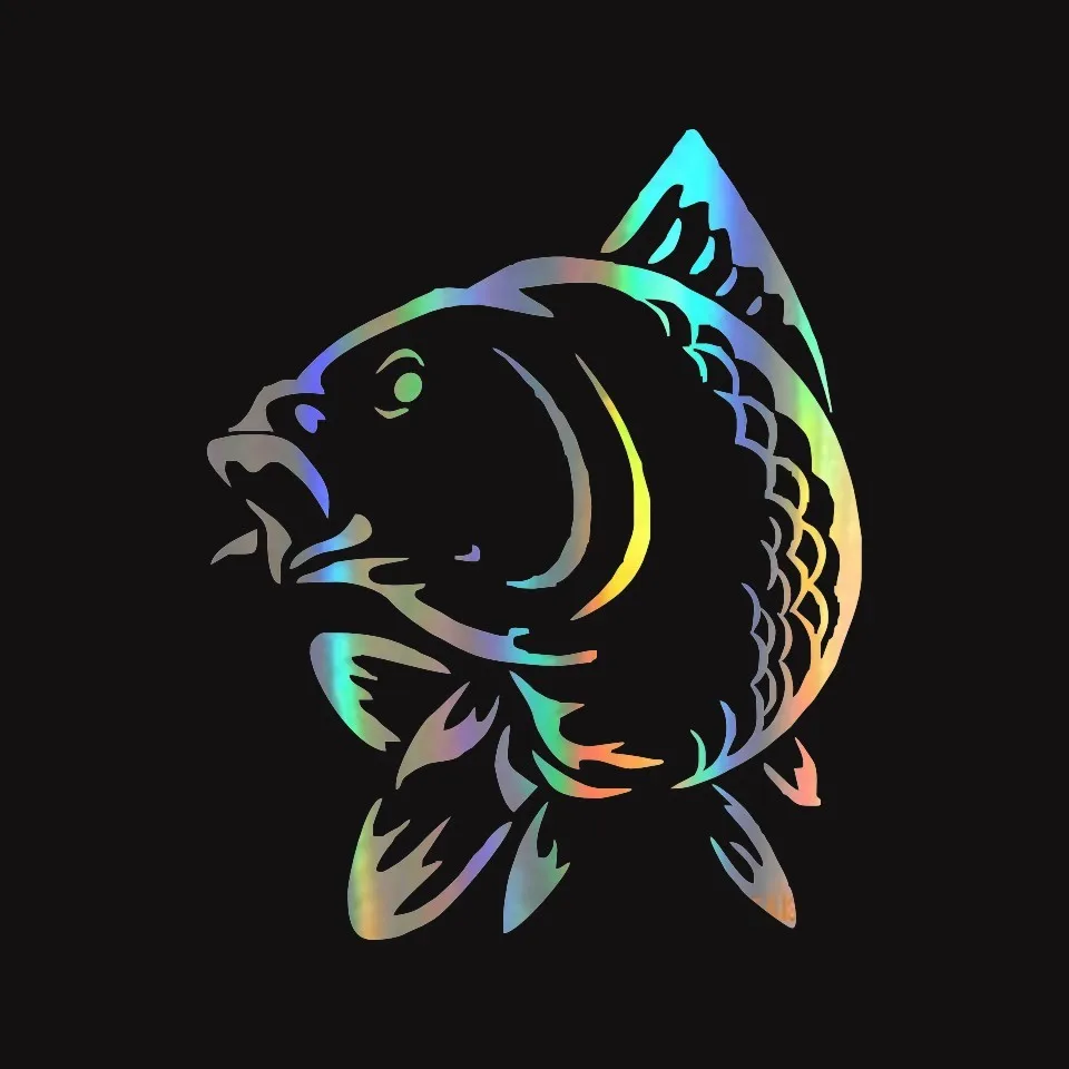 Cunymagos Marine Animal Fish Funny Car Sticker Fashion Car Styling Decoration Accessories Sticker BlackSilverLaser 12.315 (3)