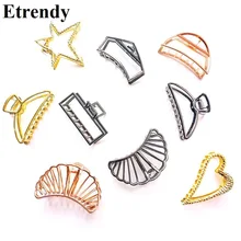 Vintage Simple Hair Accessories For Women Big Metal Hair Clip Gold/ Black Color New Fashion Jewelry handmade fashion jewelry claws natural stone hair jewelry metal hair clip for women girls vintage chinese style accessories hai