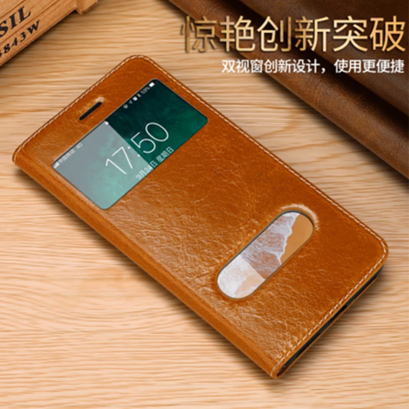 

For iPhone X Case Genuine Leather Phone Shell for Fundas iPhone 8 Plus 7 Plus Window View Business Flip Bag Skin for iPhone 6 6s