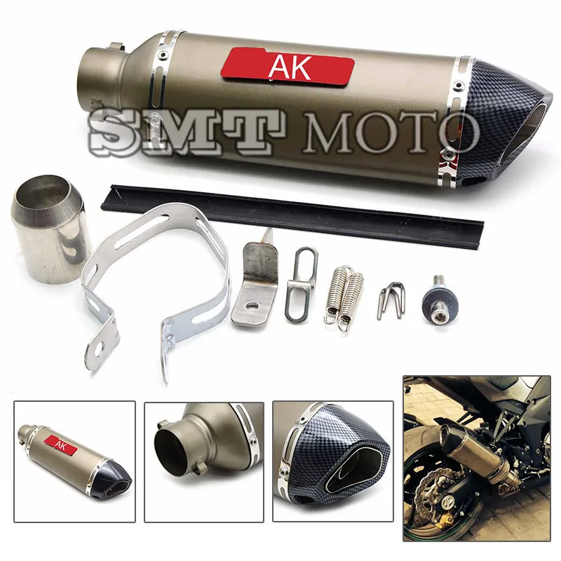 

New motorcycle exhaust pipe motorcycle muffler carbon fiber 36-51mm fit for Kawasaki W800 ZZR1200 ZRX1100 ZRX1200 ZZR1100