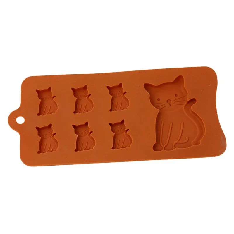 Милый кот котенок 7 полости силиконовые формы печенья помадка Шоколадные Конфеты Плесень ручной работы формы для выпечки украшения торта инструменты