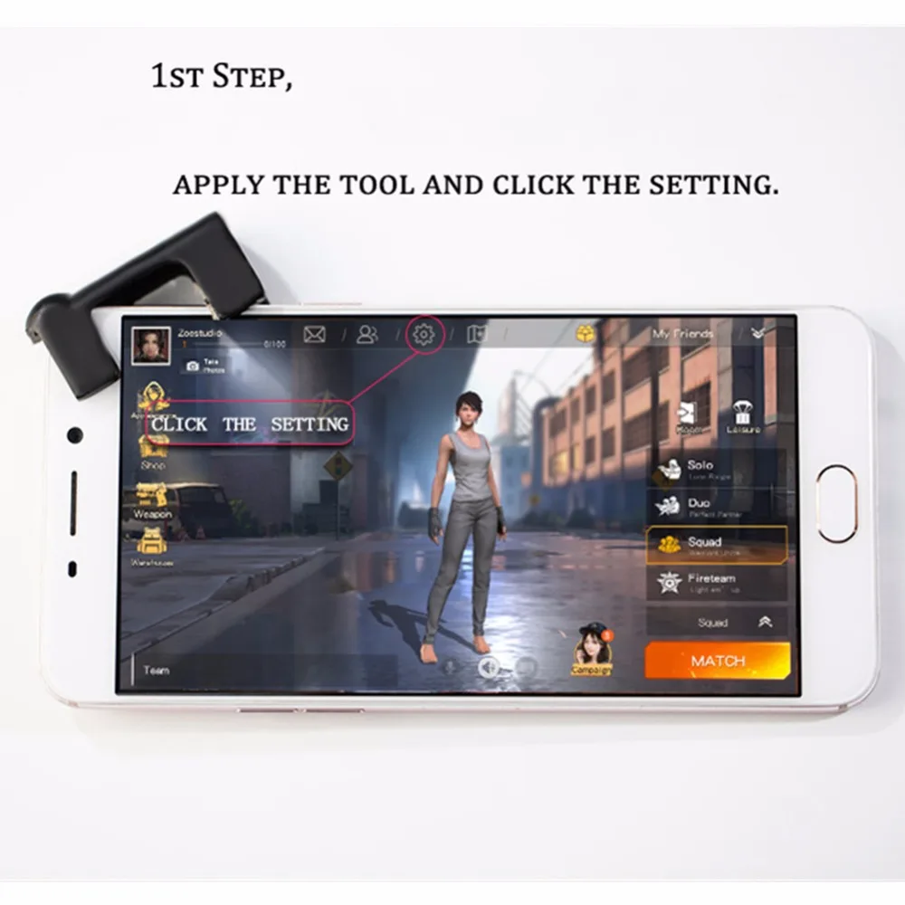 Knives Out Rules of Survival PUBG Mobile Game Shoot Fire Button Assistor Aim Key L1 R1 Controller Gamepad Joystick Android IOS