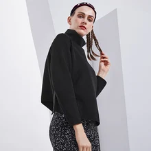 BESGO одноцветное с высоким, плотно облегающим шею воротником, карманами и застежкой-молнией женские, для спорта, йоги свитера теплые пропускающие воздух носки тренажерный зал Фитнес пуловер упражнения тренировочный костюм