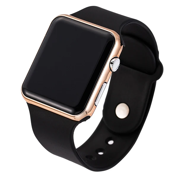 black rose gold Повседневные наручные часы для женщин светодиодный цифровые спортивные наручные часы Силиконовые часы рождественские подарки мужские часы Relojes - Цвет: black rose gold