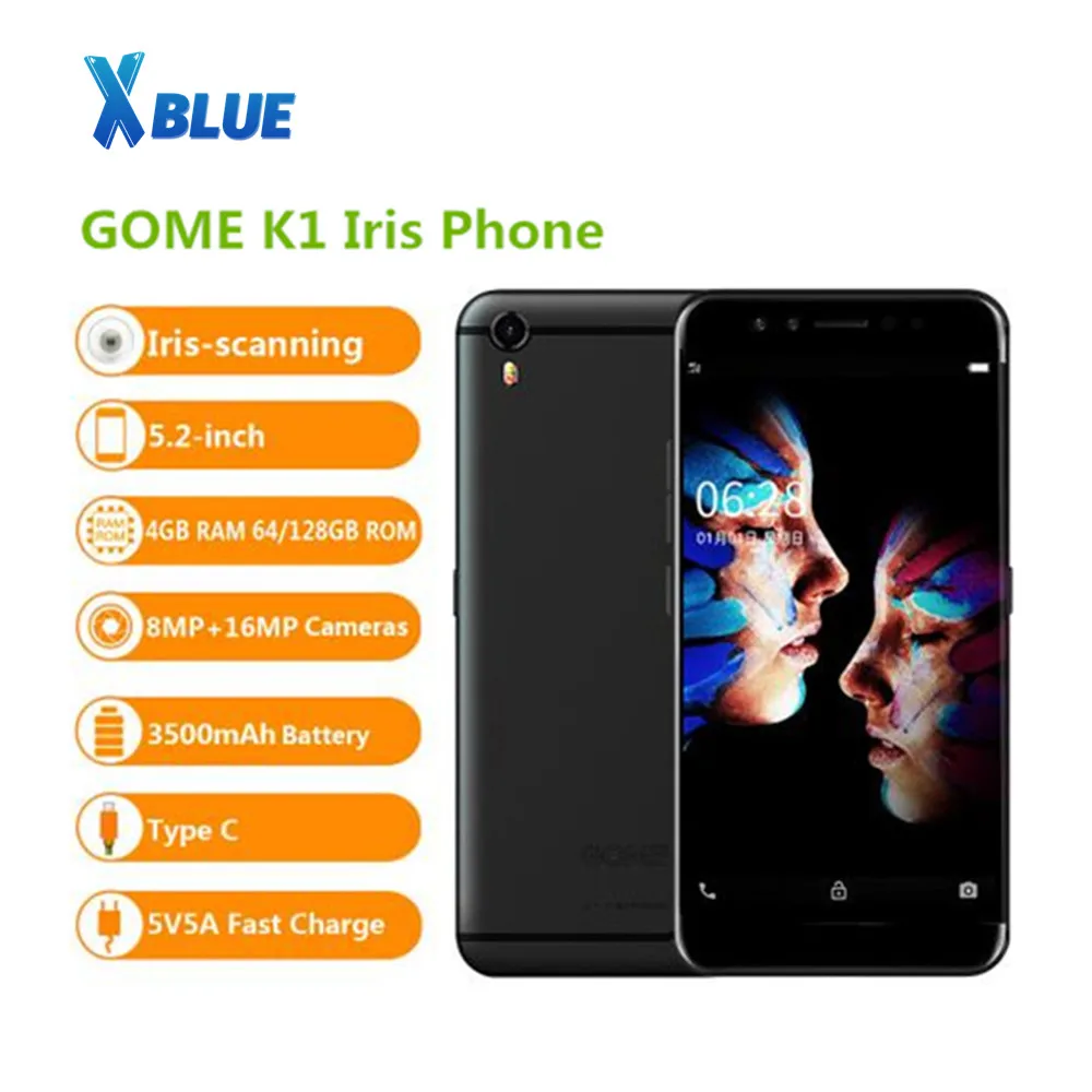 Gome K1 смартфон Iris Recognition 5 2 &quot1080 P 4 Гб оперативная память 64 Гб/128 Встроенная MTK6757 3