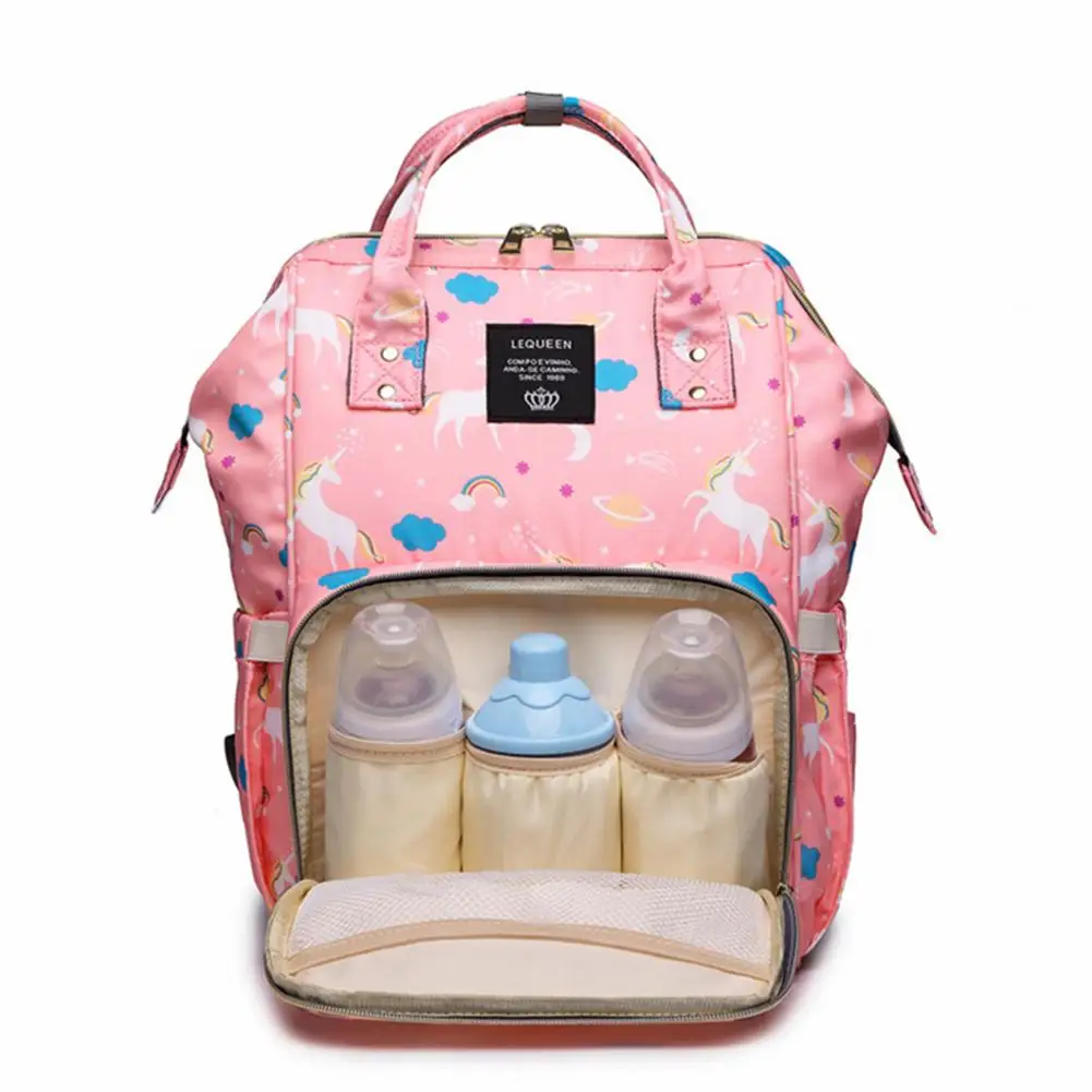 

Fashion Mommy Diaper Bag Large Capacity Baby Nappy Bag Cartoon Unicorn Printed Waterproof Mommy Shoulder Bag Backpack for Travel