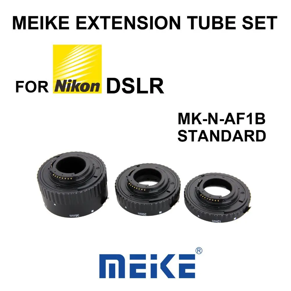Goede Meke meike n af b auto focus macro extension tube ring plastic voor nikon d800 d90 d3200 d5100 d5200 d7000 d7100 camera DSLR