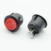 Interruptores basculantes redondos de 22mm de diámetro para barco, Mini interruptor basculantes redondo, negro, blanco, rojo, 2 pines, ON-OFF, impermeable, 5 uds. ► Foto 3/5