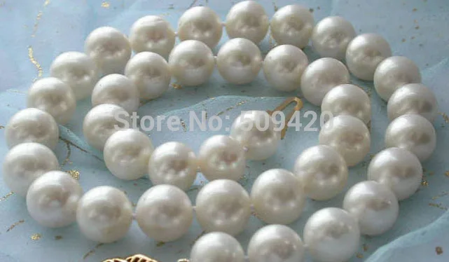 

Shipping NEW 17" 12mm WHITE ROUND FW CULTURED PEARL NECKLACE (C0309)