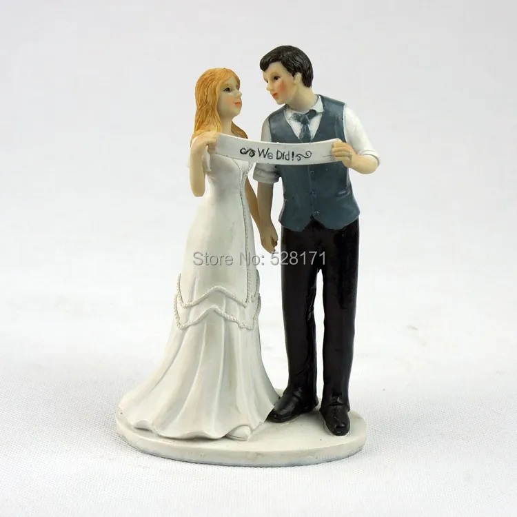 Популярная Статуэтка для свадебной пары, забавные фигурки для свадебного торта из смолы на заказ
