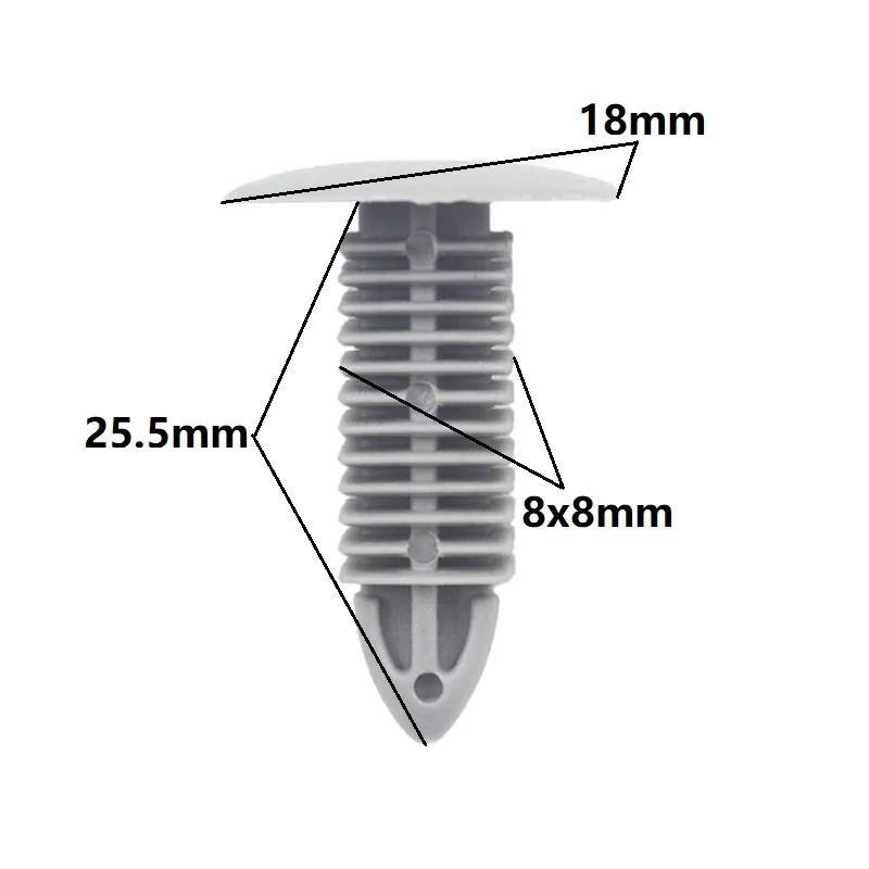 KE LI MI отделка багажника автомобиля панель крепежа клип толчок в Щит Фиксатор 8 мм Пластиковые заклепки автозапчасти - Название цвета: NO.429-Gray