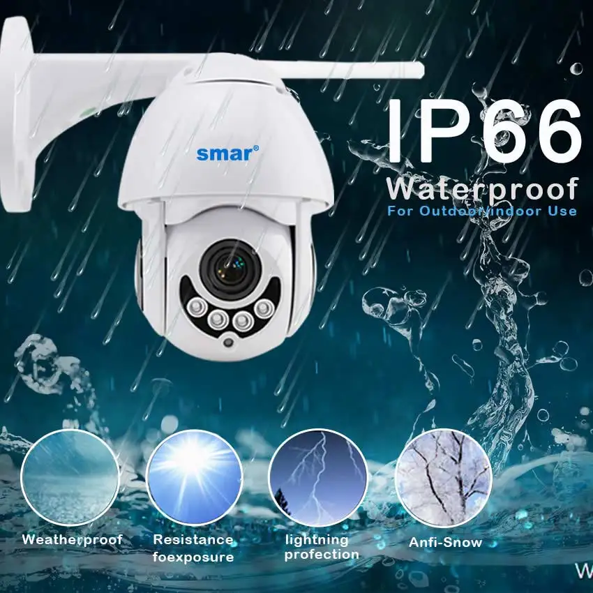 Smar Открытый PTZ Камера 1080P Беспроводной 2MP Скорость купольная ИК CCTV наблюдения s ONVIF