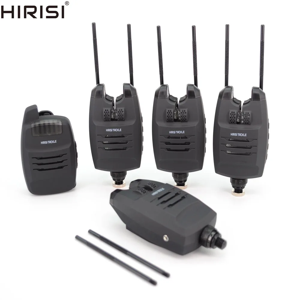 1 4 Carp Fishing Alarm Set Sounds And LED Alarming Wireless Fishing Bite Alarm Indicator Electronic