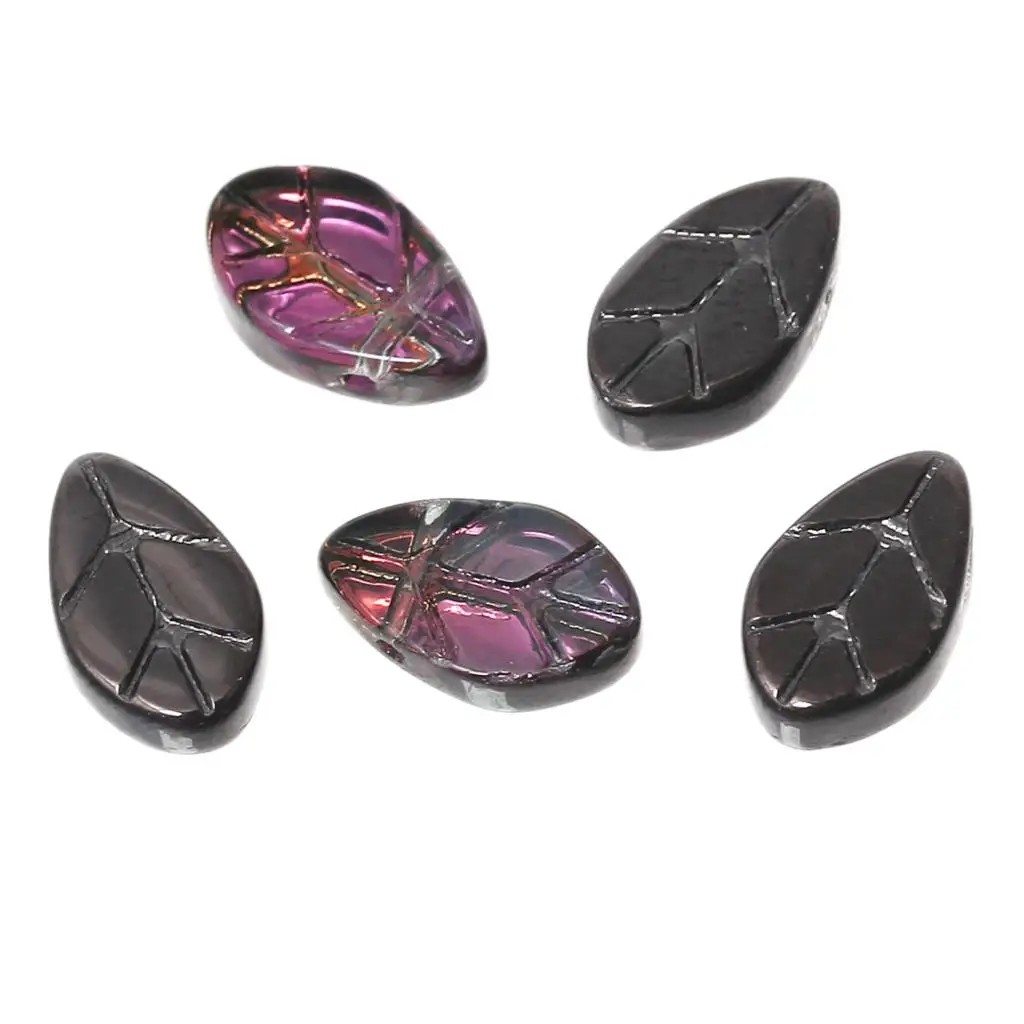DoreenBeads стеклянные свободные бусины в форме листьев цвет AB около 11 мм (3/8 &quot) x 6