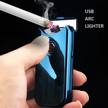 

Luxury USB Electronic Dual Arc Cigarette Lighter Windproof Rechargeable Plasma Cigar Torch Lighter Smoking Tools Men' Best Gift