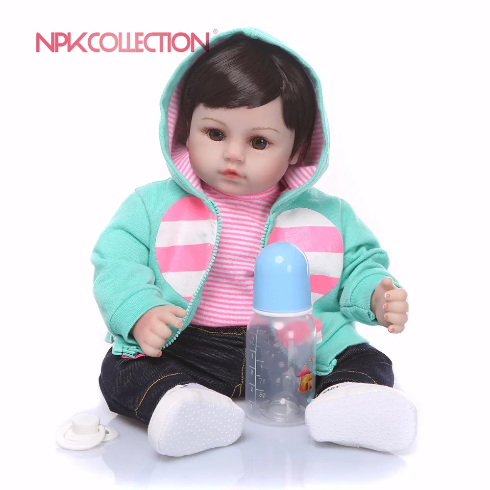 NPKCOLLECTION 47 см мягкие силиконовые куклы для новорожденных девочек ручной работы