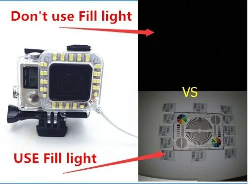 Ночник заполняющий светильник для Go pro аксессуары светодиодный заполняющий светильник крепление для Gopro Hero 4 3+ Корпус камеры Крепление объектива