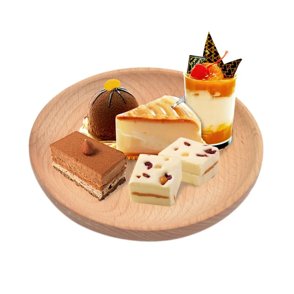 

1PC Outdoor Camping Plate Tableware Solid Wood Round Serving Tray Snack Fruit Dry Fruit Plates