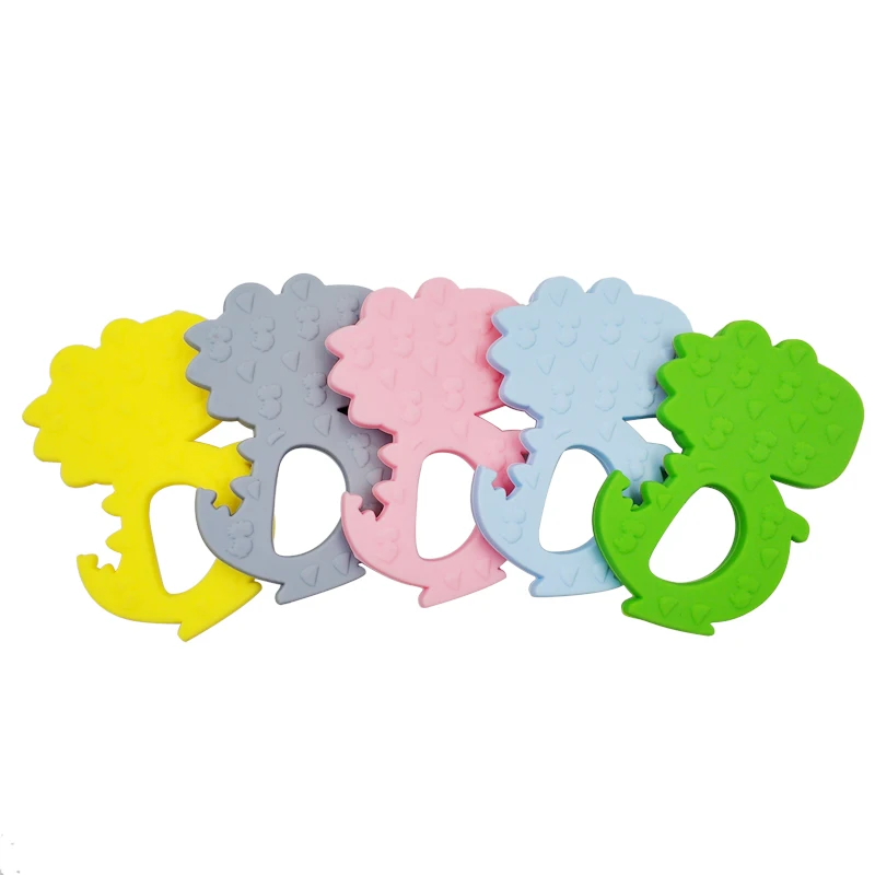 Harga Aman Kartun Bayi Teethers Bpa Gratis Lucu Hewan Dinosaurus Bayi DIY Ring Teether Balita Silikon Mengunyah Pesona Anak anak Tumbuh Gigi Mainan