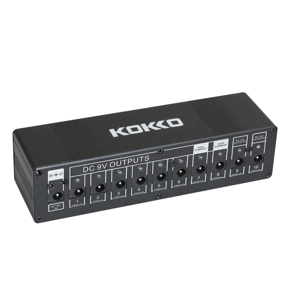

KOKKO Compact 10ways Out 7ways 9V100ma DC 9V/10V/18V Safety Voltage Protection Guitar Pedal Power Supply