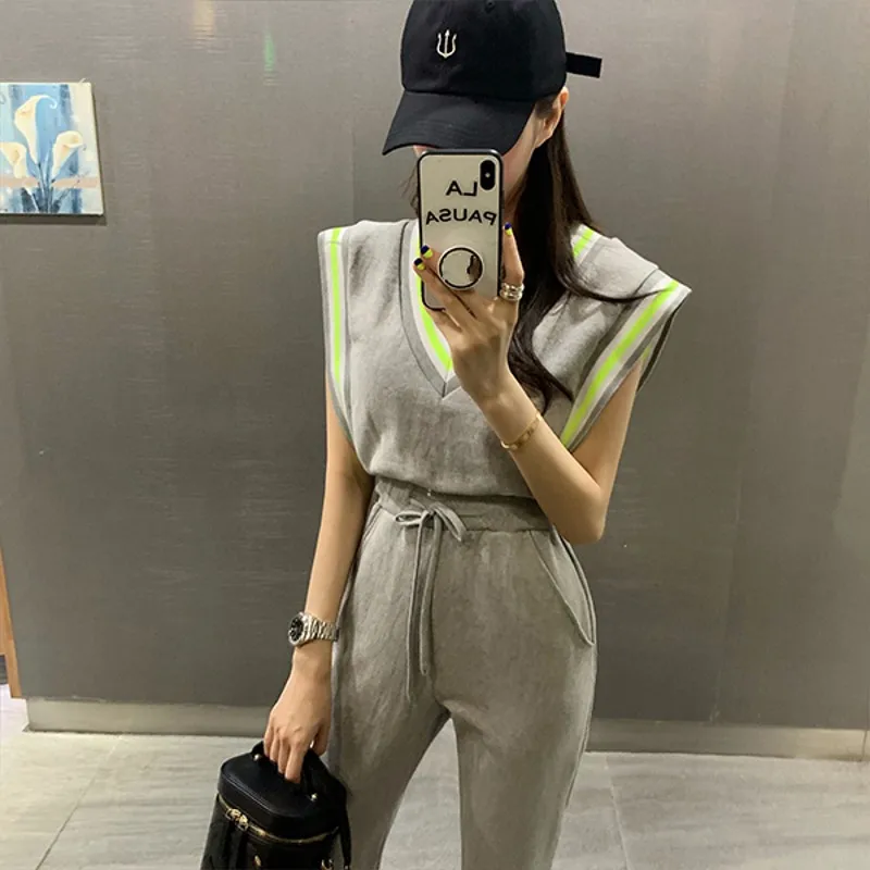 

Summer casual stripe patchwork jumpsuits 2019 Sexy V-Neck high waist Drawstring rompers womens jumpsuit