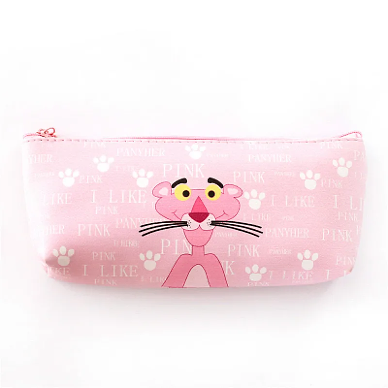 

1pcs/sell Brief Kawaii Animal Pencil Case Cute Pink Obedient Leopard School Supplies Stationery Gift Pencil Box Pencil Bag