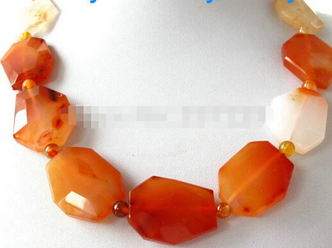 

Hot sell -Elegant Natural Faceted Slab Agate Necklace -Bridal jewelry free shipping